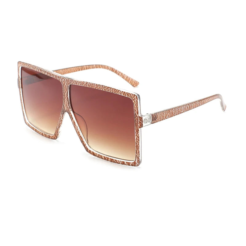 Adult Fashion Big Frame Unisex Sunglasses Square Oversized UV400 Windproof PC Gradient Lenses Custom Logo & Color
