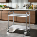 OEM Modern Strong Sturdy Assemble Portable 2-Tier Stainless Steel Kitchen Cart Hotel Restaurant Mobile Food Delivery Service