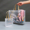Customized Gold Foil Logo PP Gift Packaging Durable Plastic Frost Bag for Shopping Packaging