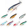 WEIHE 70mm 7.6g 8 Colors Artificial Minnow Hard Lure ABS Plastic Fishing Lure Floating Swimbait With 8# Treble Hook
