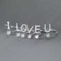 Fashion Iced Out Diamond CZ 26 English Letter Alphabet S925 Sterling Silver Initial Finger Ring for Women