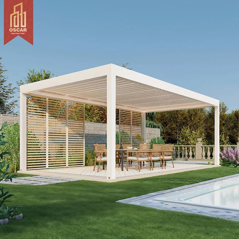 Customized Waterproof Sustainable ECO FRIENDLY Balcony Rainproof Iron Marquee Patio Furniture Outdoor Aluminum Louver