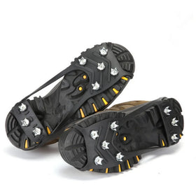 RTSWY-1378 Traction Cleats Ice Snow Grips Crampons Safety Shoes Anti-slip Stainless Steel 8 Spikes for Climbing