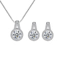 Daidan Round Halo Luxury Fine Jewelry Round Cubic Zirconia Stone Woman Zircon 925 Silver Jewelry Sets