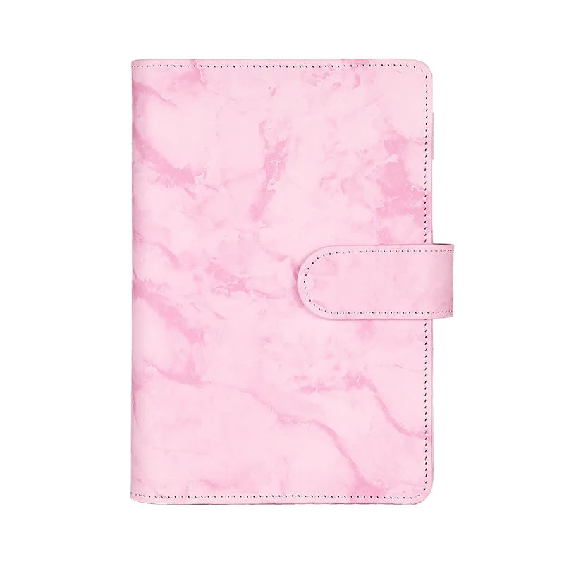 Wholesale A6 Marble Binder Diary Planner Pu Journal Leather Notebook 6 Ring Budget Binder Set Planner with Cash Envelopes