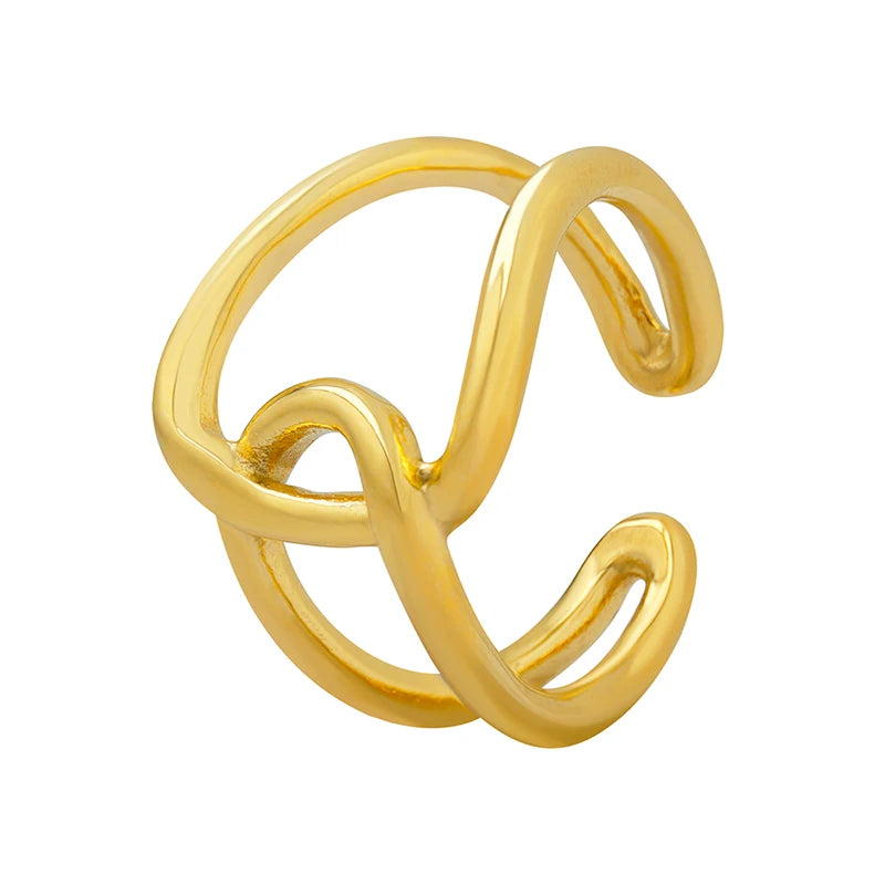 Fashion Design Chain Ring Twist Open Ring Girl Gift Jewelry