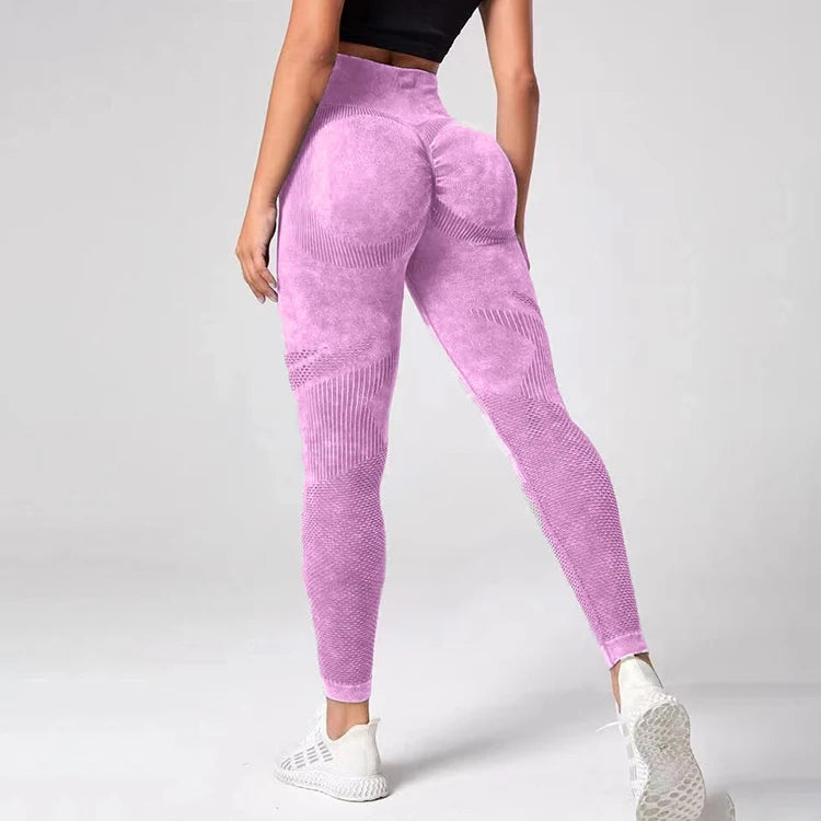 New Arrivals High Waist Washed Frosted Yoga Leggings Custom logo Women Scrunch Butt Seamless Leggings for Women