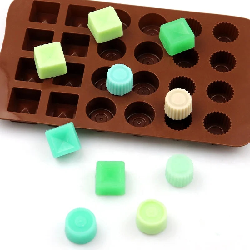 382 New Arrival 24 Cavity Brown Silicone Chocolate Jelly Candy Mold Cake Baking Mold Resin Candy Mold Silicone Ice Tray Bpa Free