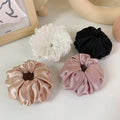 Designer Shiny Flexible Cap Stand Cover Black Pink Silk Satin Bird Nest Hair Claw Clip Ponytail Holder Big Scrunchies for Hair