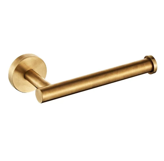 Bathroom Metal Wall Mounted Brushed Gold Toilet Roll Paper Towel Holder
