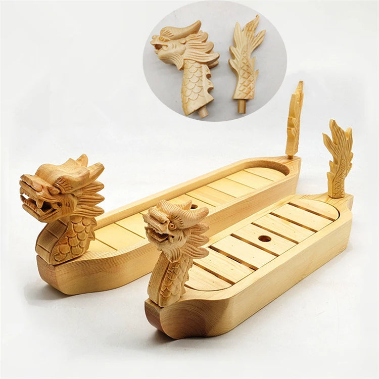 Newell Chinese Mini Wood Boat Tray Sushi Container Elegant Bamboo Dragon Sushi Boat Sushi Large Boat Snack Box With Net