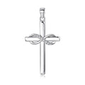 34*17.5mm Big Infinity Cross Pendant 925 Sterling Silver Cubic Zirconia Infinity Cross Pendant for Necklace Making