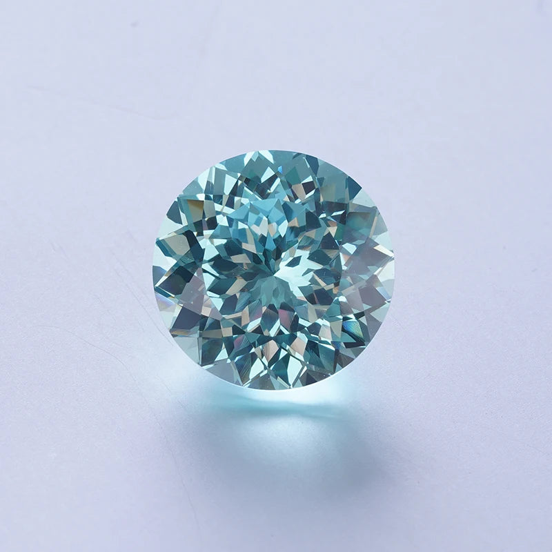 Paraiba  Portuguese  Cut 10mm Round Shape Luxury Designer Wedding Ring Sapphire Stone