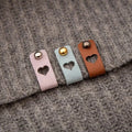 Custom Vegan Leather Label Patch Faux Leather Patches with Heart and Rivets
