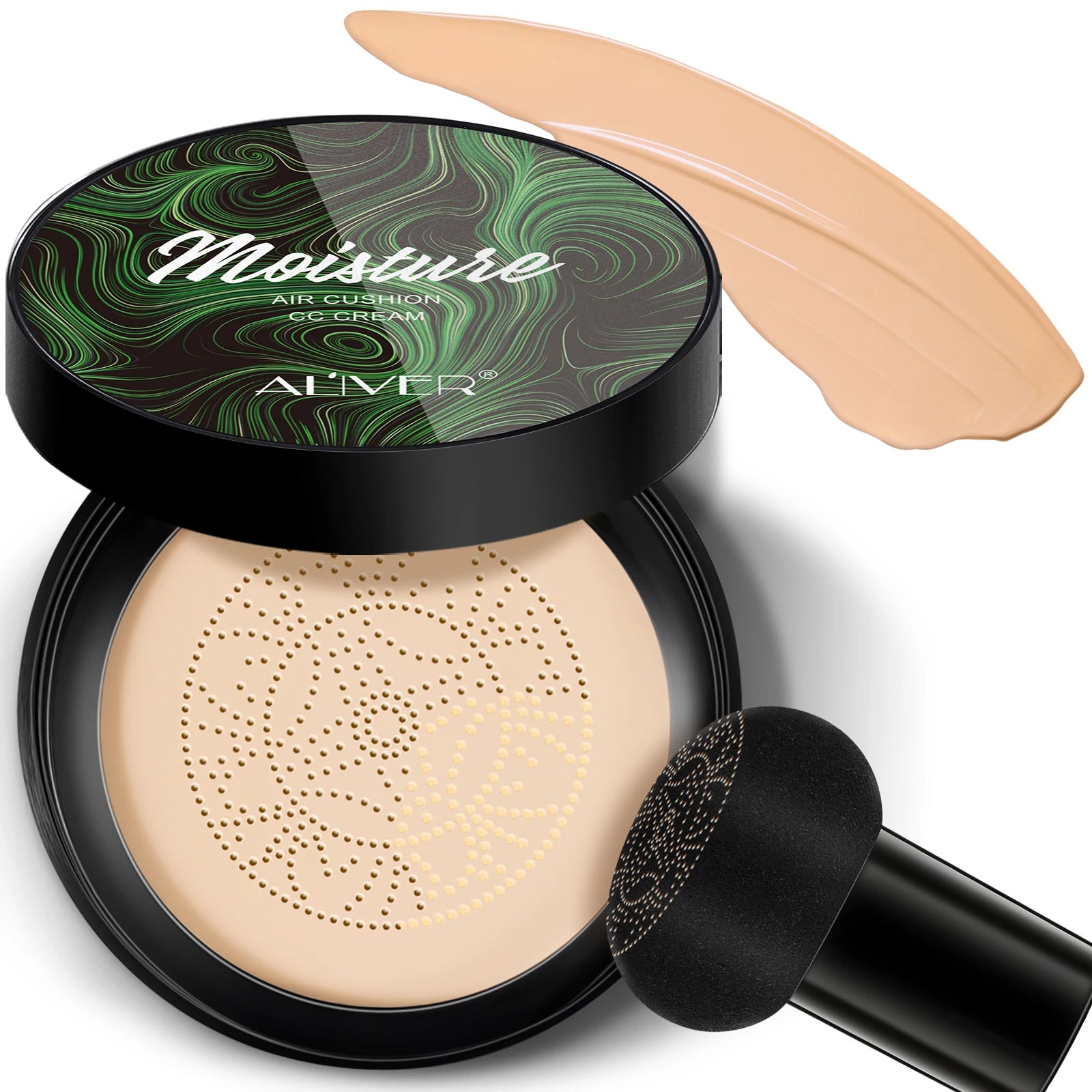 ALIVER Face Moisturizing Concealer Foundation CC Creams Beauty Natural Coverage Air Cushion CC Cream for Mature Skin