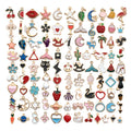 100 Pack Assorted Gold Enamel Alloy Oiled Pendants DIY Jewelry Making Accessories with Loose Beads Metals Material