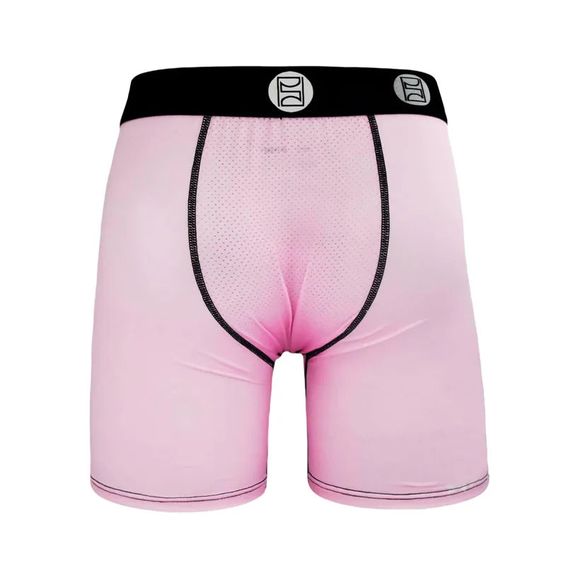 Milk Silk Men's XXL Sports Underwear Breathable Pink Rabbit Print Boxer Shorts Cross-Border Wholesale Long Sports Breathable