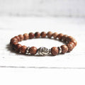Personalized Men's Natural Stone Agate Bracelet Buddha Head Bracelet Original Chakra Infused Buddha Bracelet with Spiritual