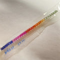 HQ GEMS Lab Corundum Square 3x3mm Princess Cut Rainbow Sapphire Gemstone for Ring Making