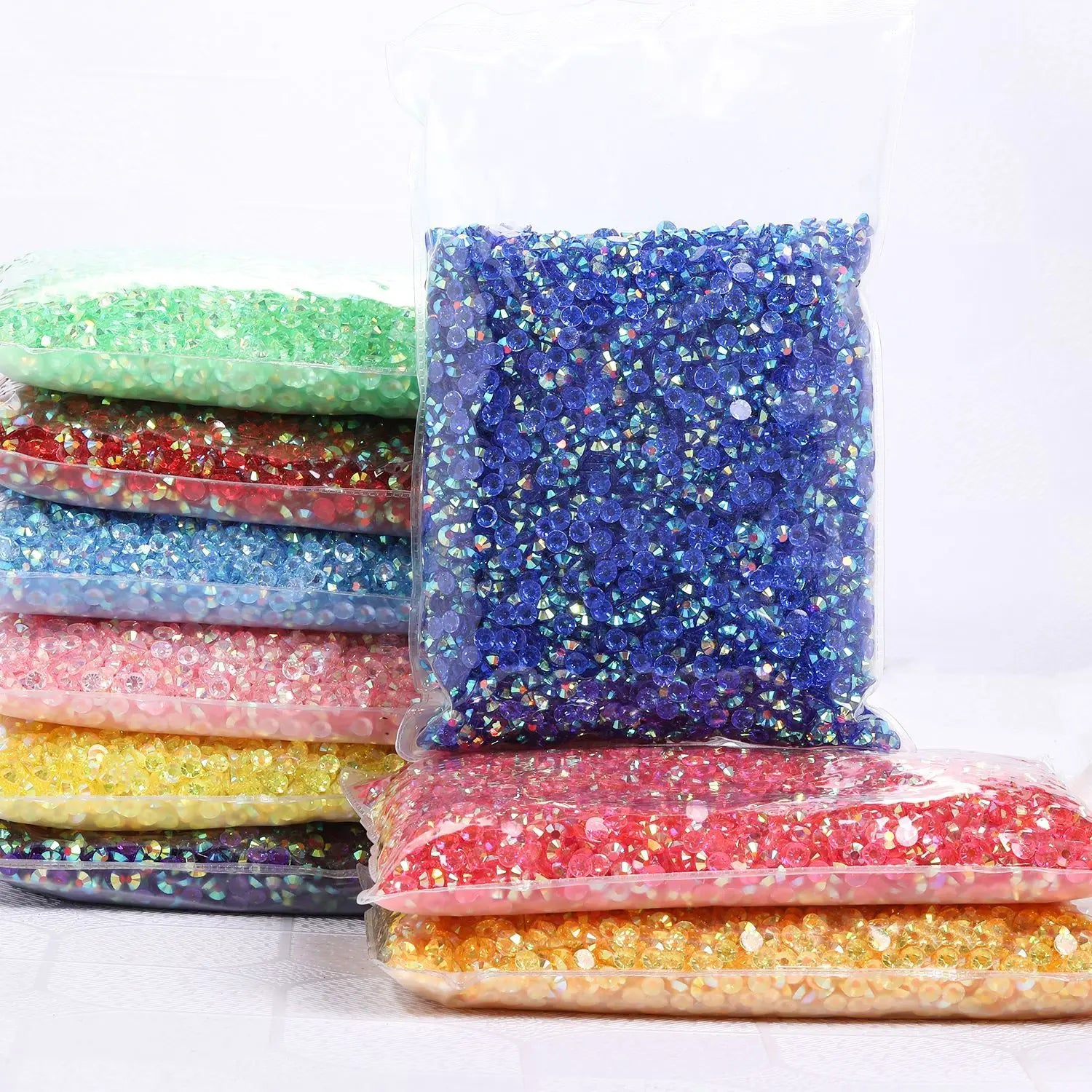 2mm-6mm  Flat Back Resin Rhinestone Transparent AB Stick Rhinestone Diy Violent Bear Rhinestone Accessories