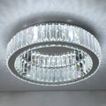 Simple Remote Control Dimmable LED Crystal Round Ceiling Lights Fixtures