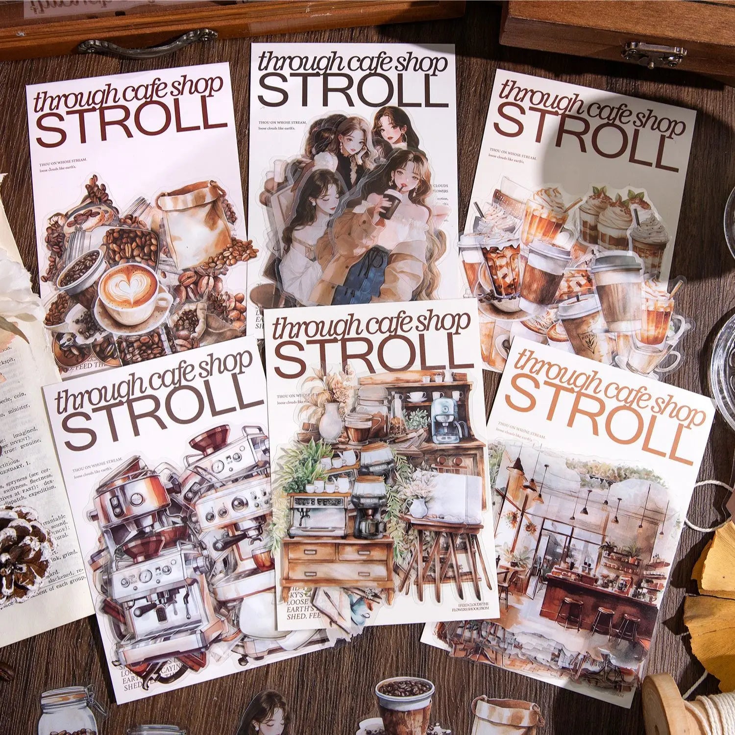 30 stickers/pack Stroll Coffee House Series Coffee Theme Handbook Material Decorative Stickers 6