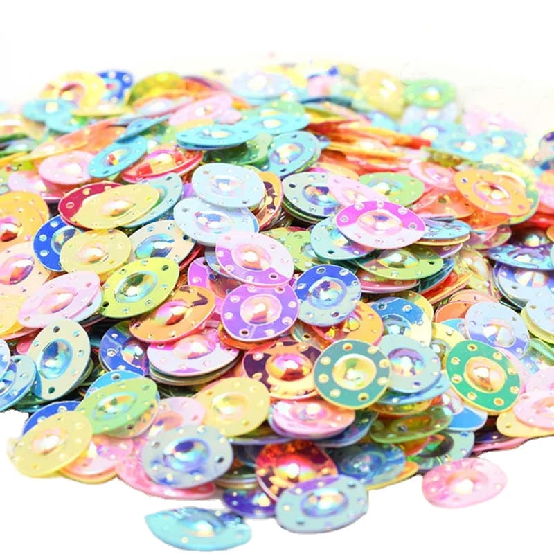 10*13mm Christmas Party Decoration Pvc Sequins Egg Cover Shape Gold Shiny Toy Stationery Bag Craft Decorative Beaded Film Sequin