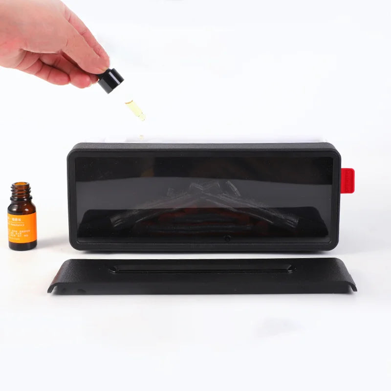Creative Simulation Fireplace Flame Aroma Diffuser Humidifier Ultrasonic Aromatherapy Diffuser Humidifier for Home With Remote