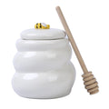 Ceramic Honey Jar Packaging Food Storage and Container Empty Honey Jars with Dipper
