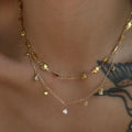 2026 Dazan New Ins 18k Gold Plated Tarnish Free Stainless Steel Minimalist Waterdrop Zircon Dangle Necklace for Women for Party