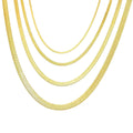 Custom Trends Stainless Steel Women's Flat Snake Bone Necklace Gold Plated Thick Herringbone Chain Wide Chunky Choker