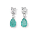 Miallo Fashion Design Water Drop Paraiba Earrings Zircon Earrings Studs Fine Jewelry for Women