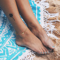 RINNTIN SA01 Initial Fashion Gold Plated Heart Chain Anklets Foot Jewelry for Women 925 Sterling Silver Ankle Bracelet Anklets