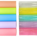 10pcs 8x12 Inch Matte Jelly Transparent Shiny Glitter PVC Faux Leather Set Soft Hardness for Hair Bow Making Photo Frame Use