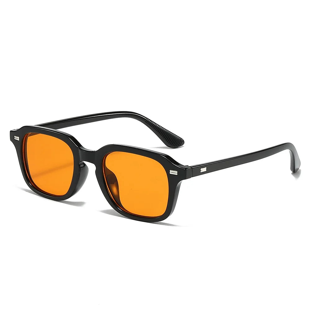 New Square Frame Retro Sunglasses Candy Color Hot Selling Women Fashion Trend Custom Logo Sunglasses Orange Lenns