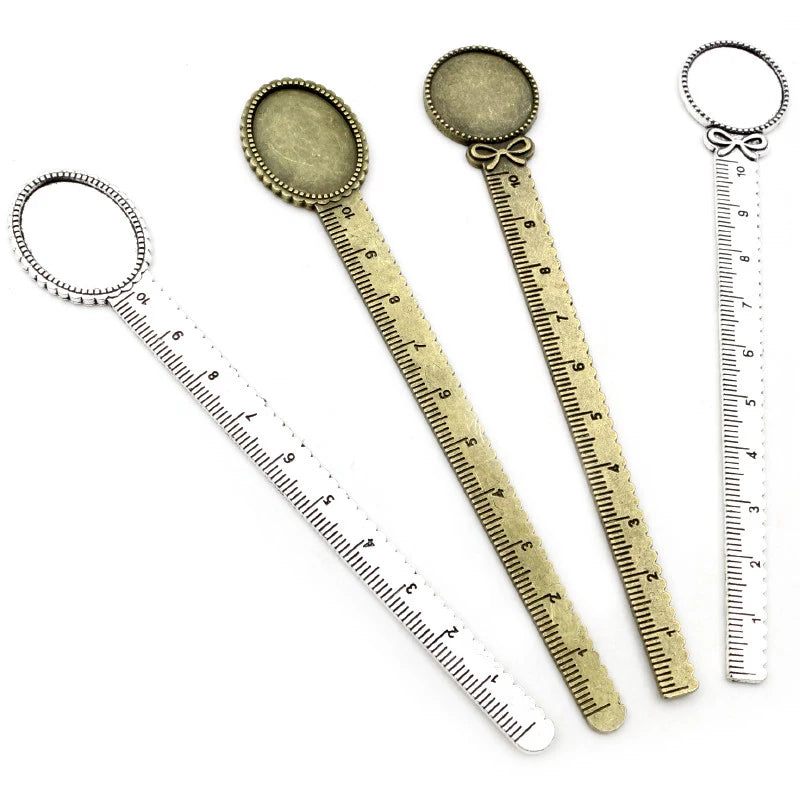 20mm/18x25mm Ruler Bookmark Base Tray Cabochon Base Blanks Settings and Glass Cabochon Cameo DIY Jewelry Making Accessories