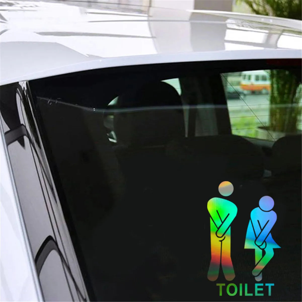 Toilet Men and Women Sign Car Laser Sticker Vinyl Decal Car Truck Bumper Window Laptop Sticker Decor Gift Die Cut Decals Glass