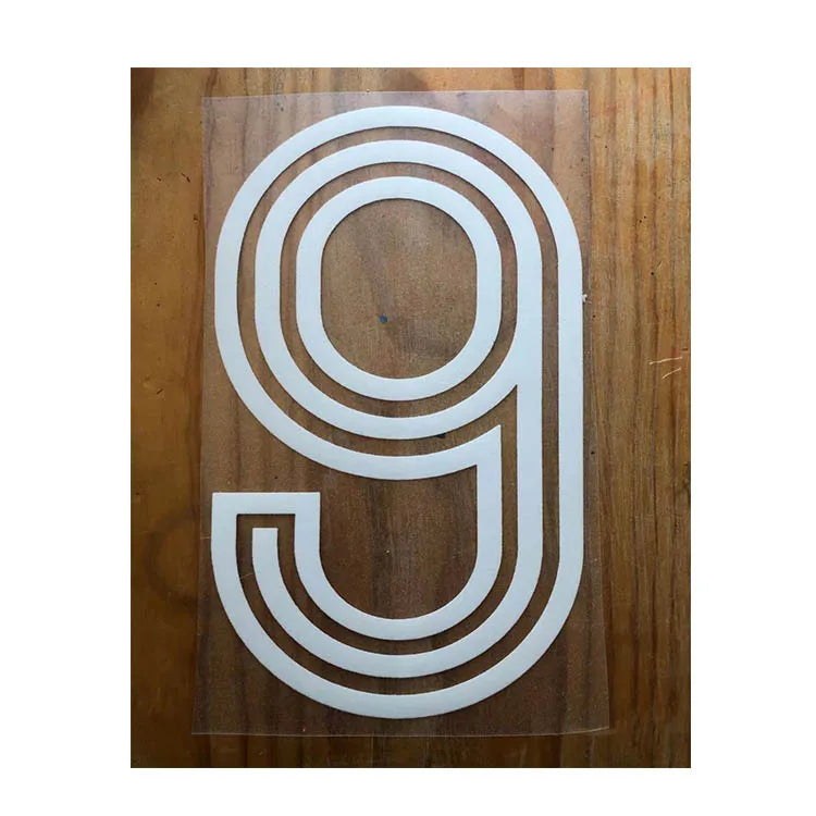Custom Flock Heat Transfer Vinyl Soccer Number Patches Heat Transfer Vinyl