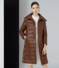 Women's Waterproof Plus Size Down Jacket 80% Down Thick Winter Coat with Button and Zippers