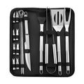 Online Hot Sale Stainless Steel BBQ Tools 18pcs Perfect Outdoor Barbecue Grill Utensils Set with Oxford Fabric Case Package