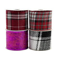 100% Polyester Decorative Wired Scottish Organza Ribbon Glitter Wreath DIY for Home Use