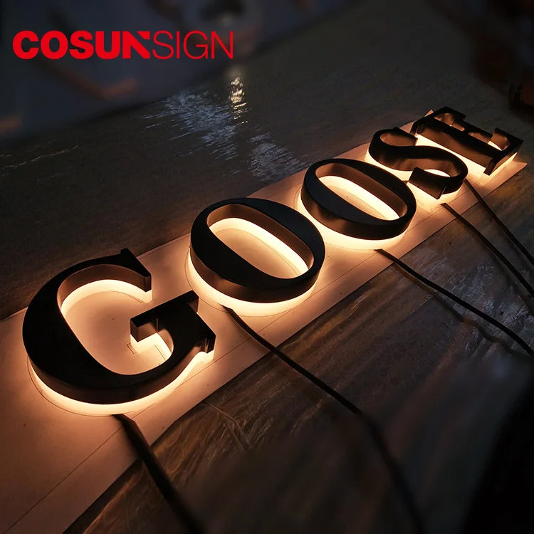 For Store Laser Cut Metal LED 3D Letter Backlight Sign IP65 Waterproof for Hotels Companies Hospitals Mall & Park