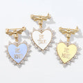 2023 Valentine's Day Sweet Zircon Oil Dripping Heart Pendant Brooch Letter Enamel Gold Plate Brass Women's Engagement Party Gift