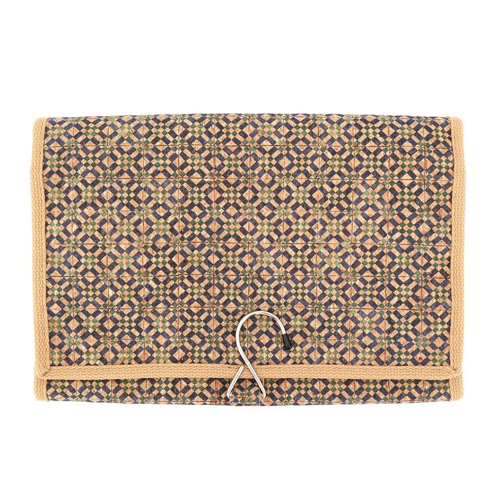 Natural Cork Hanging for Toiletry Bag Zipper Fashion-Style Bath Tissue Paper Napkin Pouch Holder Brush Pencil Rollers