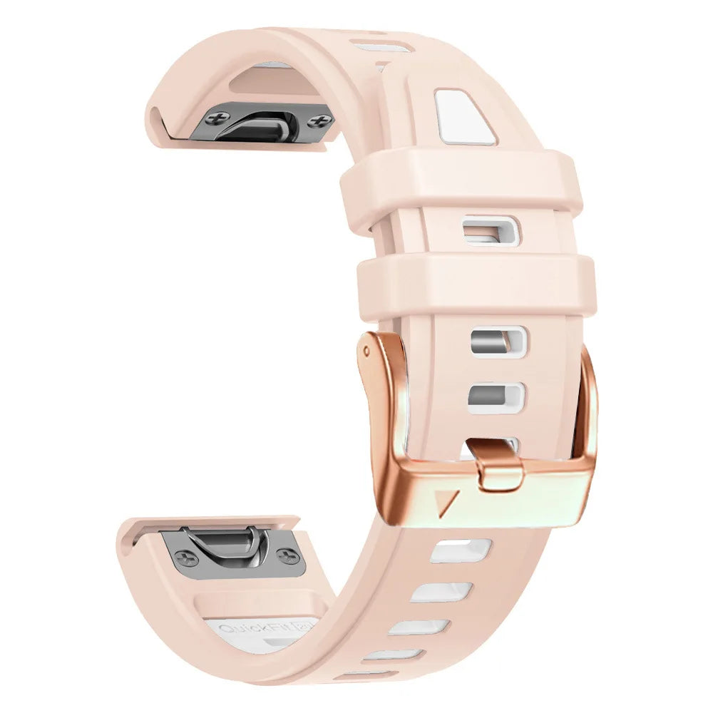New Breathable Double Color Rubber Quickfit Watchband Straps Garmin Fenix 8 43mm/7s Pro/6S Pro/5s Plus Smart Watch Easyfit