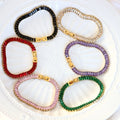 Wholesale Women Jewelry 18K Gold Plated Stainless Steel Rainbow Colorful Baguette Lab Grown Diamond Tennis Necklace Bracelet
