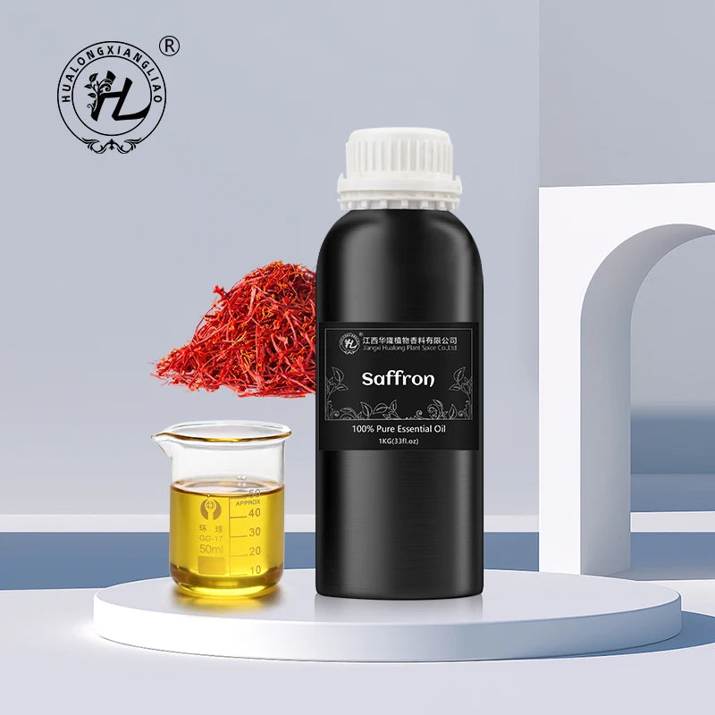 Saffron Infusion Oil for Skin Hair Face - 100% Pure Natural Plant Extract Infused in Cold Pressed Carrier Oil | Bulk Price 1kg