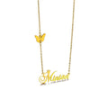Qiuhan OE/ODM Butterfly Nameplate Pendant Necklace 925 Silver Personalize Name Custom Necklace