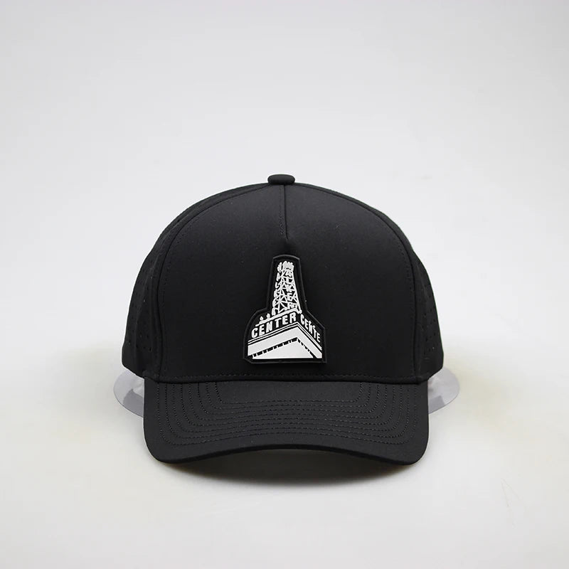 Custom Logo 5 Panel Trucker Hat for Men Waterproof Terry Fabric Sport Cap Laser Cut Performance Baseball Cap Perforated Design