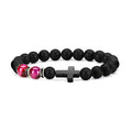 MIENTER Wholesale Handmade 8mm Natural Stone Tiger Eye Lava Howlite Beads Hematite Cross Gemstone Bracelet for Men and Women